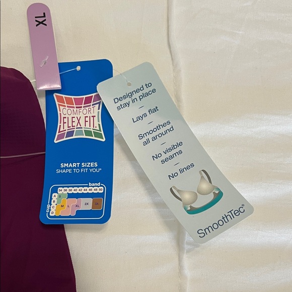 Hanes Women's Wireless Bra - Deep Purple NWT - Picture 4 of 6